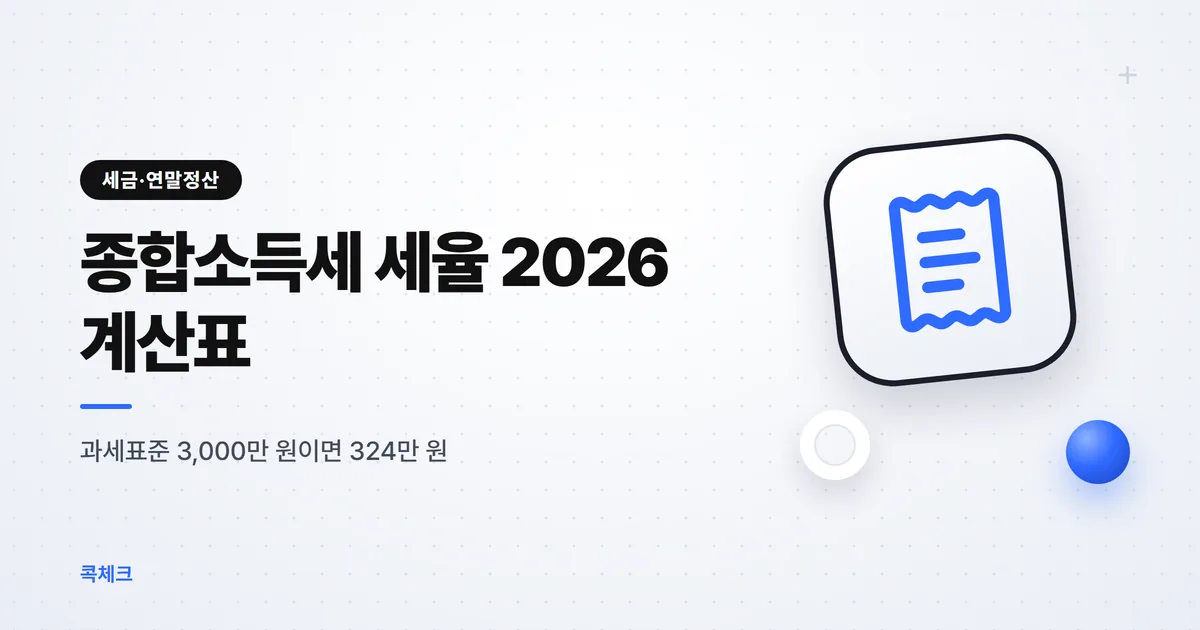 종합소득세 세율 2026, 과세표준별 세금을 직접 계산해 보니