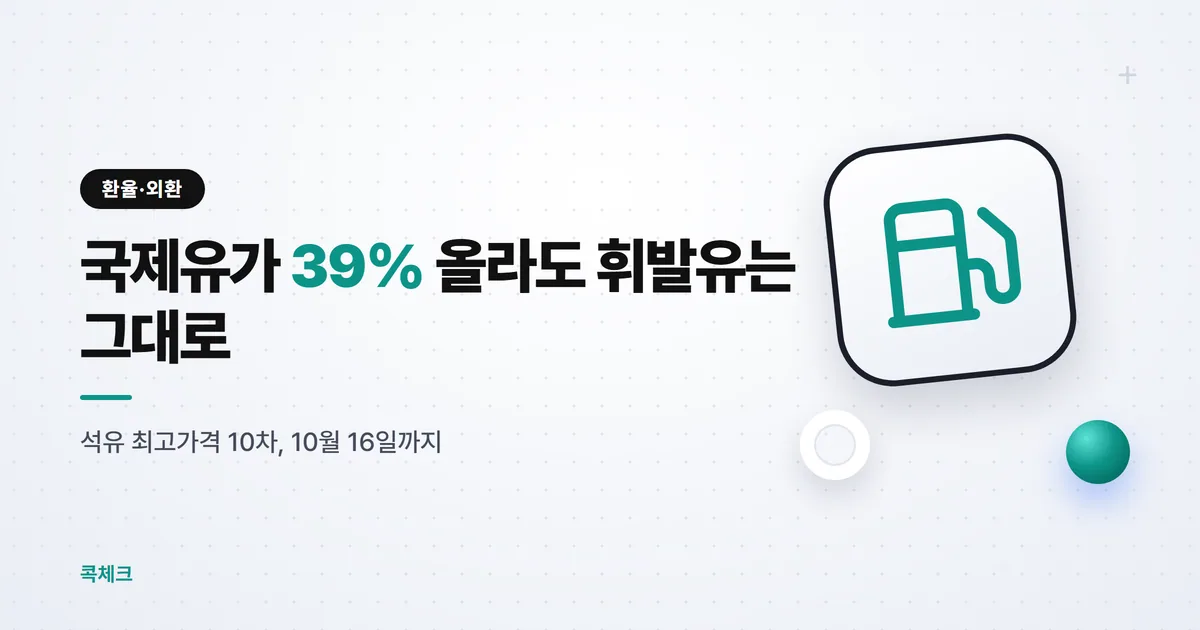국제유가 가격, 두바이유 39% 올라도 휘발유는 그대로