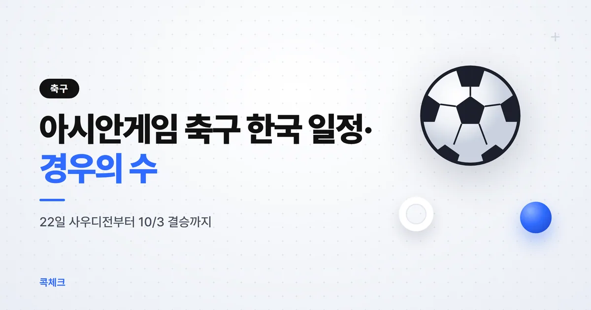 아시안게임 축구 한국 일정, 22일 사우디전부터 10월 3일 결승까지 경우의 수