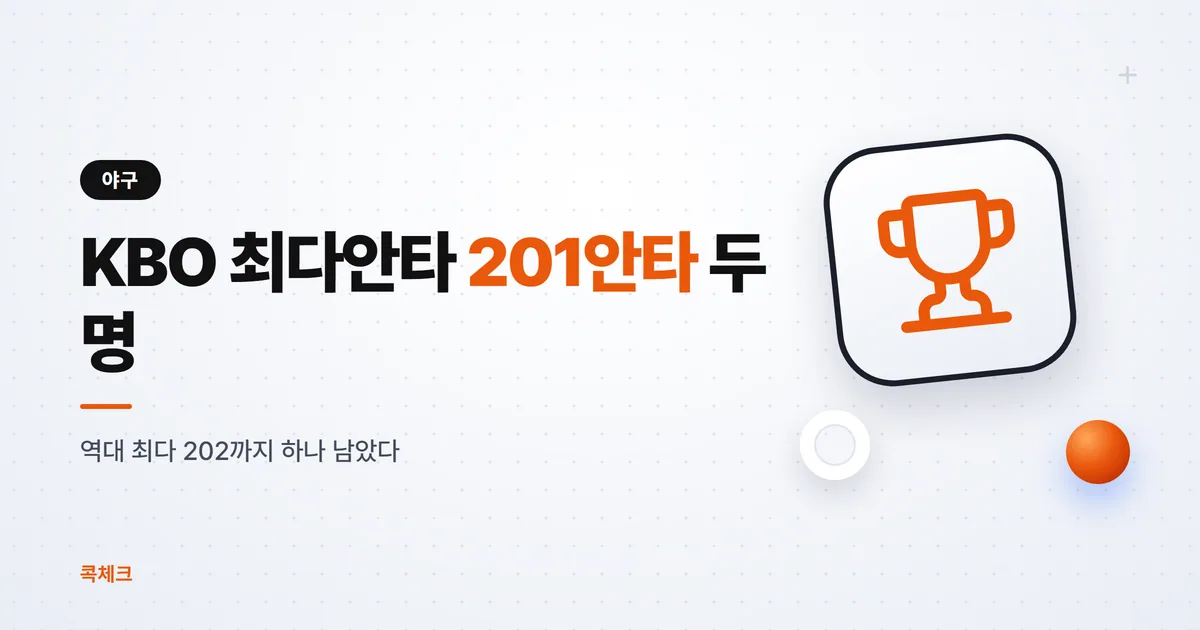 KBO 최다안타 역대 순위, 올해 201안타가 두 명 나왔다