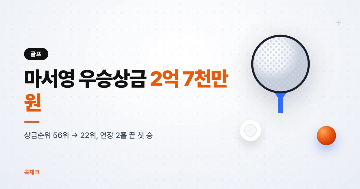 마서영 우승상금 2억 7천만 원, 83번째 대회 첫 승