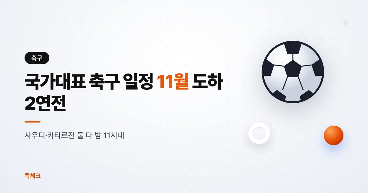 국가대표 축구 일정, 11월 사우디·카타르전 한국시간