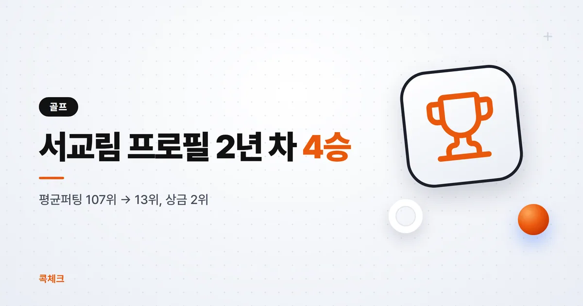 서교림 프로필, 2년 차 4승에 평균퍼팅 107위→13위